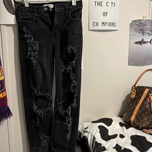 Vibrant distressed jean